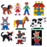 Plaque pour perles standard (&Oslash;5 mm) Journ&eacute;e &agrave; la ferme 10 pi&egrave;ces valge