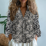Naiste puuvillase lina topid pikkade varrukatega s&auml;rgid lahtised V-kaelusega boho T-s&auml;rgid vintage pluusid L