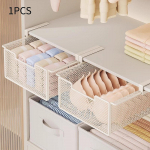 Hanging Underwear Organizer, Pull-out Drawer Basket, Sliding under-shelf Organizer valge