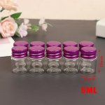 10 tk 5/7/10/14/18/20/26 ml pisikesed klaaspurgi pudelid alumiiniumkaanega s&auml;ilituspurgiga 22*30mm,5ML