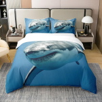 Haikala tekikottide komplekt &Uuml;heinimese suurus Laste Poiste Haikala voodipesu Mere Ookeani Loomaprint Tekikoti komplekt, Tekikoti komplekt Aastaringselt 90x200cm-2pcs