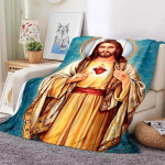 6 suurust Halastav Jeesus Kristlik Jumal Flanell Kunstiline Tekk Visketekk Diivanivoodi Kate Nelja hooaja Pehme Kohev Tekitekk Flanellist Visketekk 40x50in