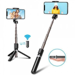 Selfipulk 3-in-1 - Bovon - Mini Alumiiniumist Statiiv - Bluetooth Pult - Nutitelefoniga &Uuml;hilduv