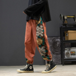 Moodsad Vabaaja P&uuml;ksid Meeste R&otilde;ivad Puuvill Jaapani Samurai Tikand Patchwork Haremip&uuml;ksid &Uuml;le suuruse Harajuku Jooksjad Mees S
