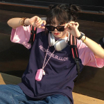 Harajuku Patchwork T-s&auml;rgid Naised Vintage Oversized Y2k Puuvillane l&uuml;hikeste varrukatega T-s&auml;rgid Vabaaja Korea mood Naiste t&auml;navar&otilde;ivad L