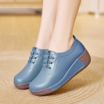 Naiste platvormkingad valged vabaaja elegantsed nahast mustad kingad paksu talla k&otilde;rgust suurendav sheos emale 41