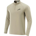 Li-Ning Mugav Vabaaja Lihtne Seisukrae Pikkade Varrukatega T-s&auml;rk Meeste Topid Pruun ATLV011-2 S