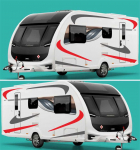 Camper RV Trailer Stripes Graphics jaoks (Kahepoolne) Vin&uuml;&uuml;lgraafika komplekt Kleebised DIY Autokleebised Uus stiil