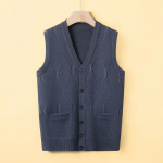 Isa kampsunvest meestele S&uuml;gis Soe varrukateta vest Keskealistele ja eakatele Kudumist kardiganvest Vanaisa riietus M