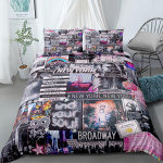New Yorgi Eeslinnade Grafitikunst Tekikoti Komplekt King Queen Double Full Twin Single Suurusega Voodipesu Komplekt 135x200cm