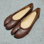 2026 Eraldatud varbad Naiste Baleriinad Moodsad Tabi Kingad Vabaaja Slip-on Loaferid Daamide Volditud Nahast Espadrillid Zapatillas Mujer 40 pruun