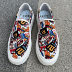 Suvi Uued Meeste Graffiti Prindimustriga L&otilde;uendkingad Hingavad Vabaaja Slip-on K&otilde;ndimis Tossud Jalan&otilde;ud Madalad 38