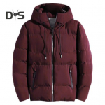 Meeste sulejope kapuutsiga pingutusn&ouml;&ouml;riga pikkade varrukatega t&otilde;mblukuga suletav jope &uuml;hev&auml;rviline kahe k&uuml;ljetaskuga tuulekindel paksendatud sulemantel XXL veinipunane v&auml;rv