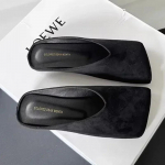 Moodsad Naiste Suede Madalad Kingad Mules Ruudukujulise Varbaga Slingback Sandaalid Vabaaja Sandaalid 2025 Trend Suvekleidi Pl&auml;tud Mugavad Mujer Slaidid 35 must