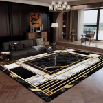 Luksuslik must kuldne VAIP elutuppa Dekoor Magamistuba Pestav Kaasaegne Suure pindalaga vaibad Libisemiskindel Lounge-vaip Kohvilaua alus 80x120cm