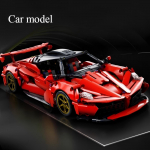 1:14 Punane klotsidest sportauto RC m&auml;nguasi, auto klotsidest m&auml;nguasi, s&uuml;nnip&auml;evakingitus, sportauto mudel DIY, laste kingitus