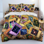 3D Yu-Gi-Oh MONSTER CARD Anime Tekikate Voodipesukomplekt, Tekikate Voodikomplekt Tekikate Padjap&uuml;&uuml;r, Kuninga Suuruses Kuninganna Suuruses Voodikomplekt Laps EU Twin(135x200cm)