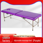 Kaasaskantav kahekordse talaga kokkupandav massaaži- ja f&uuml;sioteraapiakohver koduseks kasutamiseks 180x60 cm + Storage Bag lilla