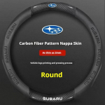 Subaru Brz Wrx Xv Ascent Forester Outback Impreza Legacy Autole Libisemisvastane S&uuml;sinikkiust Nahast &Uuml;li&otilde;huke Roolikate Round Black