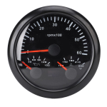 3-&uuml;hes elektriline tahhomeeter, &otilde;lir&otilde;hum&otilde;&otilde;tur, veetemperatuuri m&otilde;&otilde;tur 3 3/8 tolli 6000 p/min 0&ndash;150 PSI 100&ndash;250 Fahrenheiti 7 Black Dial Black Bezel black
