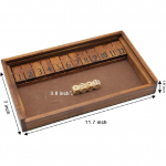 Juegoal Shut The Box Puidust Lauam&auml;ng T&auml;ringum&auml;nguga 12 Numbriga ja Kaas Lastele T&auml;iskasvanutele Peredele, 2 M&auml;ngijat ja Rohkem