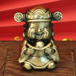 Kogu Messingist Valatud Rikkuse Jumal Ingot &Otilde;nn Auto Lauaarvuti Kaunistus V&auml;ikesed Loovad Kingitused Harjatud Tihendusglasuur Little God of Wealth black