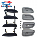 8 PCS Front Rear Left Right Exterior Outside & Interior ide Door Handle For Kia Rio 1.6L 2003 2004 2005 Driver Passenger