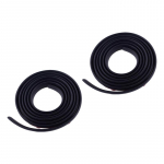 2pcs 2M x 25mm T-Shape Rubber Car Front Windshield Edge Seal Strip Guard Trim Protector Universal Black