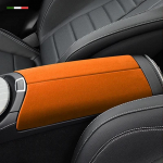 For 2015 to Mercedes Benz C-Class Armrest Lid Cover Center Console Seat Box Shell Panel Alcantara Car Interior Accessories oranž