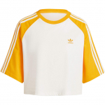 Adidas Originals Adicolor Sst V&auml;rviliste Blokkide Triibuline L&uuml;hikeste Varrukatega T-s&auml;rk Naiste Topid Kollane IZ2826 A/XL
