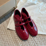 Vintage Punased Prantsuse Mary Jane Kingad Takjakinnitusega Vabaaja Baleriinad Lamedad 35 punane