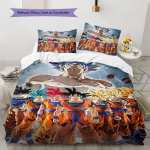 DRAGON BALL Muster Voodipesu, Tekikomplekt Tekikate Padjap&uuml;&uuml;r Kodu S&uuml;nnip&auml;evakingitus (1 * tekikott + 2 * padjap&uuml;&uuml;ri, ilma s&uuml;damikuta) 135x200cm gray