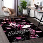 Monster High toolimatt Gootiline Angelica tr&uuml;kiga, Halloweeni dekoratiivne vaip kodukontorisse, Diivanivaiba kingitus, Sobib magamistuppa elutuppa 100cm by 120cm gray