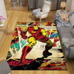 1 tk Marvel Avengers Superkangelaste piirkonnamatt, libisemiskindel p&otilde;himatt, koomiksitegelaste disain, pehme samet, ruumidekoratsioon, pestav 80cm by 120cm beige