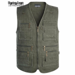 Meeste mitmetaskuline puuvillane vest 6XL roheline