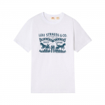 Levis Relaxed American Casual L&uuml;hikeste varrukatega T-s&auml;rk Kahe hobuse pildiga Unisex Topid 006WZ-0000 S