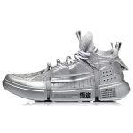 Li Ning Essence ACE Cushioning Slip Resistant Abrasion Resistant Low top Vintage Basketball Shoes Men's Silver AGBN069-2 39.5