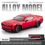 Galvaniseeritud 1/24 Simulatsioon Dodge Hellcat SRT Sulamist Lihasauto Mudel Heli Valgus Lapsed Poiss Metallist M&auml;nguasi S&otilde;iduk Miniatuurne punane