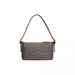 Coach Demi 23 Klassikaline Monogramm T&otilde;mblukuga Sulgemine Jacquard-kangast Ja Taaskasutatud Nahast &Otilde;lakott Naiste K&auml;ekotid Pruun CE736-B4S0M Basic Set (Bag+Dust Bag)