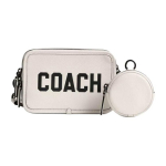 Coach Charter 19 Kahekordne T&otilde;mblukk Eemaldatav &Otilde;larihm Pehme Poleeritud Kivitahvli Nahast &Otilde;la-Crossbody Kott V&auml;ikesed Meeste Kotid Kriidivalge CP270-CAH Basic Set (Bag+Dust Bag)