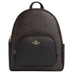 Coach Court 33 Br&auml;nd Kuldne Hobuvankri Logo Kunstnahast Seljakott Suur Naiste seljakott Pruun CZ175-IMXAQ Basic Set (Bag+Dust Bag)