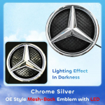 Auto esikaitsme iluv&otilde;re T&auml;heembleem Mercedes Benz W246 B180 B200 B250 jaoks 3D peegelpinnaga stiilis LED-logo embleem