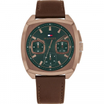 Tommy Hilfiger Apollo pruunist nahast rihmaga meeste kvartskell 1710557 sinine