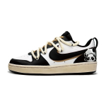 Nike Court Borough Slip Resistant Lightweight Non slip Lightweight Low top Skateboard Shoes GS Black White BQ5448-115(Team11-) 35.5