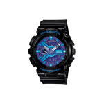 G-Shock Noorteseeria V&auml;rviplokk Trend Kahekordne n&auml;idik 200M Veekindel Kvartsliikumine Vaikrihm Kella Naiste kellad Sinine GA-110HC-1A Regular Watch Box,Blue Dial Black Strap