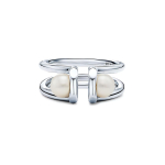 Tiffany & Co. HardWear kollektsioon Sterlingh&otilde;bedast topeltp&auml;rliga s&otilde;rmus Unisex s&otilde;rmused Valge GRP11195 6