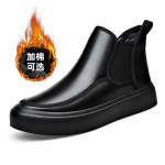 Nahast Meeste Saapad Meeste Kingad S&uuml;gis Talv Meeste Kingad Soe Paks Tald K&otilde;rge S&auml;&auml;rega Lehma Nahk Libisemisvastased Chelsea Saapad Botas Hombre Piel 38