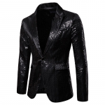 Meeste kuldne l&auml;ikiv peo&uuml;likond Stage Singer Wedding Groom Jacket Master Coat L must