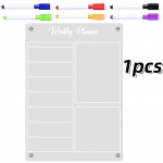 1/2 tk akr&uuml;&uuml;list magnettahvel n&auml;dalaplaneerija teadetetahvel l&auml;bipaistev kuiv kustutatav kontorik&uuml;lmik k&ouml;&ouml;gividin kuue pliiatsiga