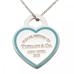 Kasutatud TIFFANY&Co. Kaelakee Tagasi s&uuml;damega sildiga H&otilde;be925 6,8g H&otilde;be TIFFANY & Co. Sinine Ripats